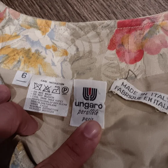 Vintage Ungaro Parallele ParisMulticolor Floral Blazer Sz 6